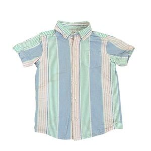 Janie and Jack Multicolor Pastel seersucker Stripe Button-Down Shirt